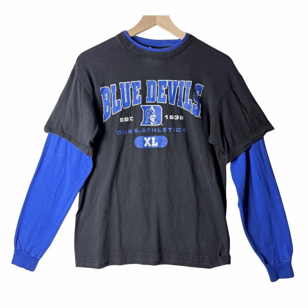 Vintage Champs Sports Duke Blue Devils Layered Long Sleeve Shirt Size S